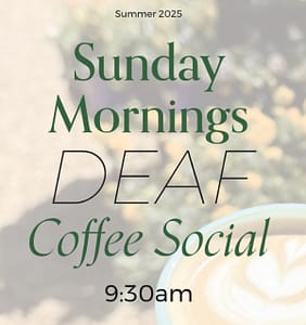 Blair hosts Sunday morning coffee socials in the local community, creating opportunities for Deaf individuals who have felt isolated whether due to their work schedules or interest conflicts. Sunday morning deaf coffee social