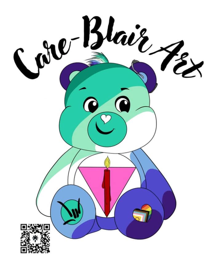 Blair creates, and sells his own art: see his Care-Blair's Art on Bluesky Care-Blair Art, logo for